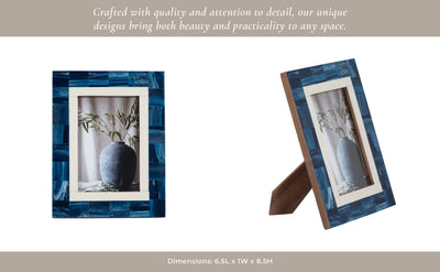 RESIN, 4X6 NAVY & WHITE BORDER PHOTO FRAME, NAVY/W - Al Rugaib Furniture