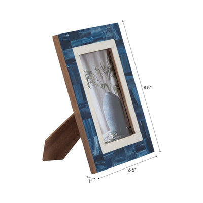 RESIN, 4X6 NAVY & WHITE BORDER PHOTO FRAME, NAVY/W - Al Rugaib Furniture