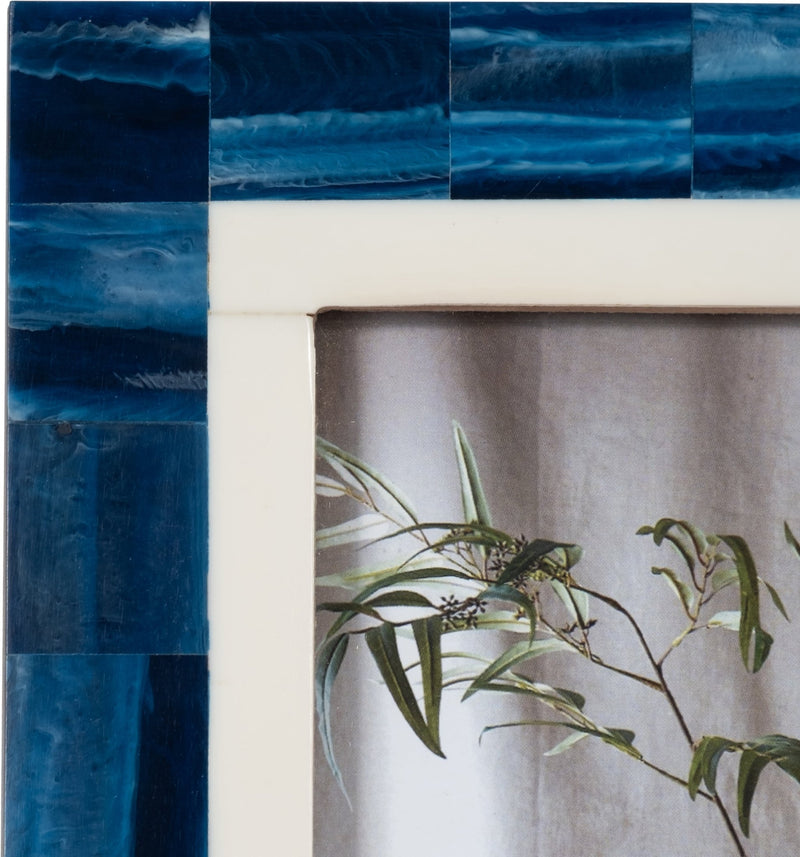 RESIN, 4X6 NAVY & WHITE BORDER PHOTO FRAME, NAVY/W - Al Rugaib Furniture