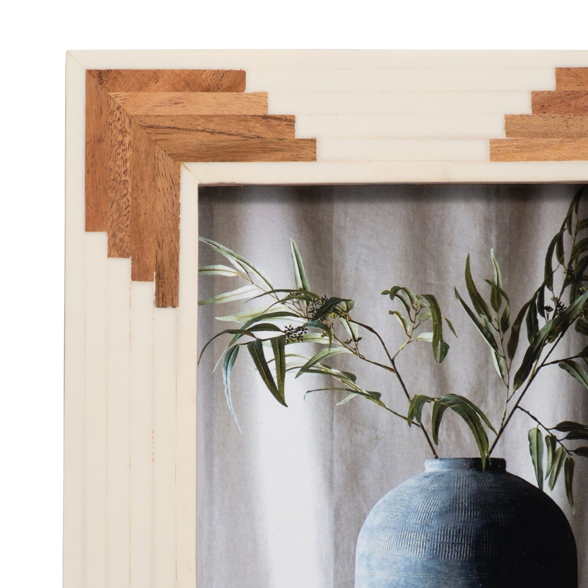 Resin, 5x7 Cascading Wood Photo Frame, White Table Decors| Sagebrook Home