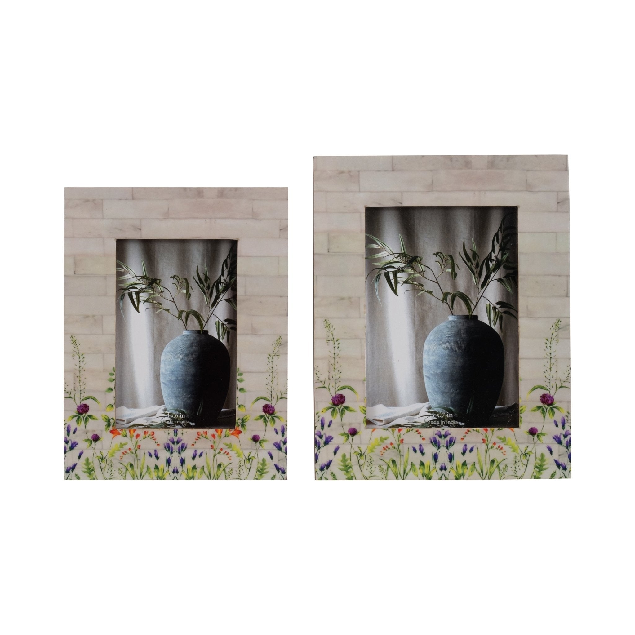 Resin, 5x7 Purple Flower Field Photo Frame, Multi Table Decors| Sagebrook Home