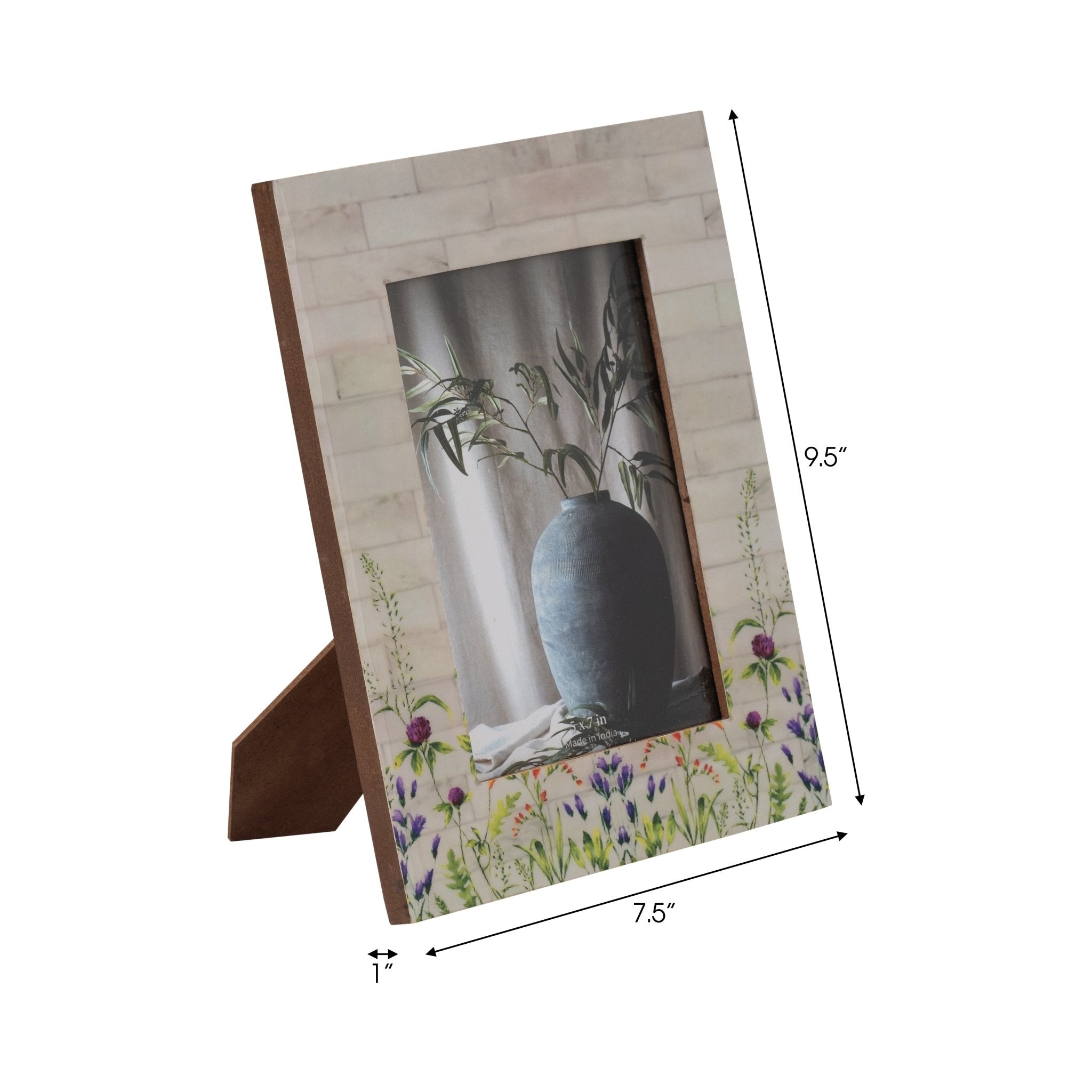 Resin, 5x7 Purple Flower Field Photo Frame, Multi Table Decors| Sagebrook Home