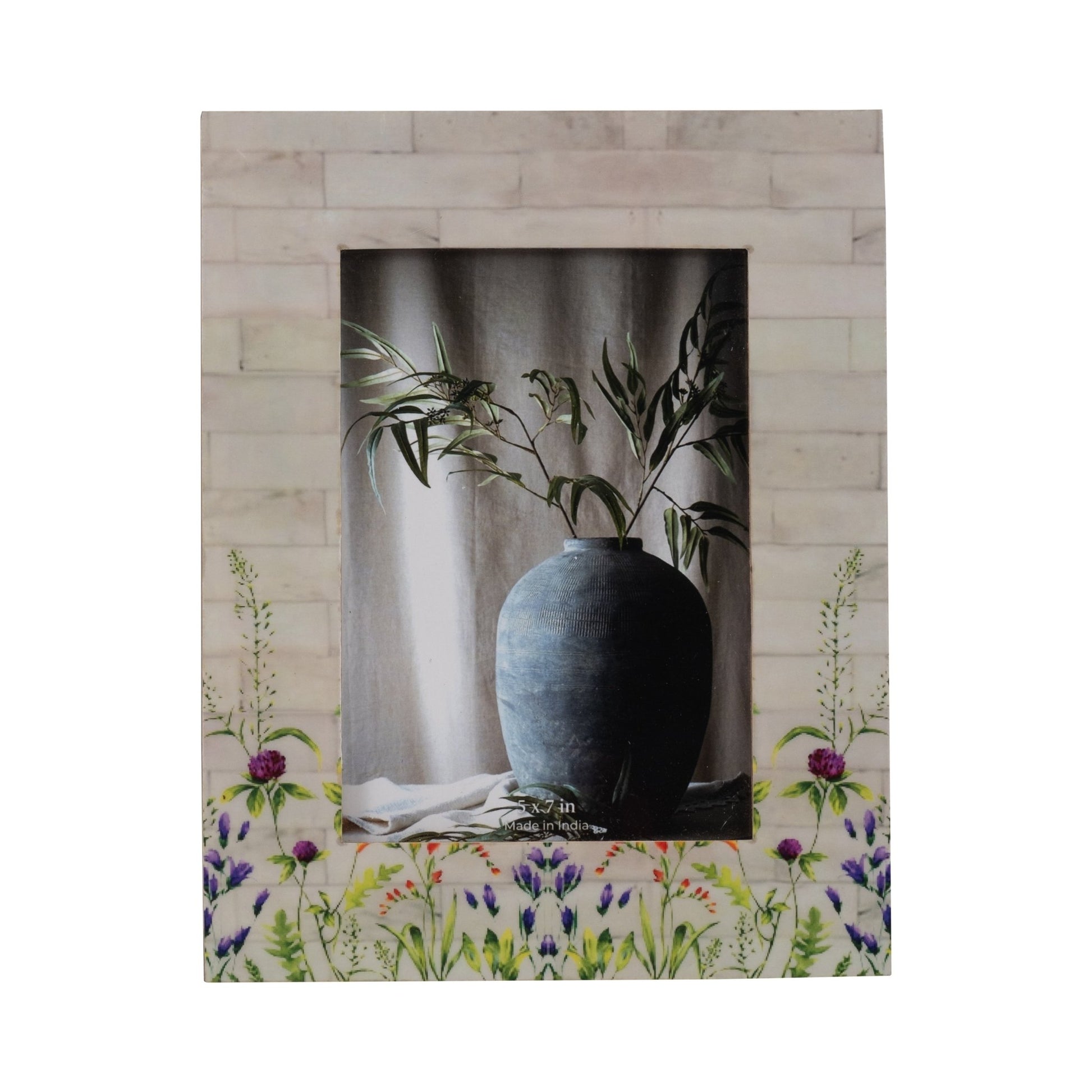 Resin, 5x7 Purple Flower Field Photo Frame, Multi Table Decors| Sagebrook Home