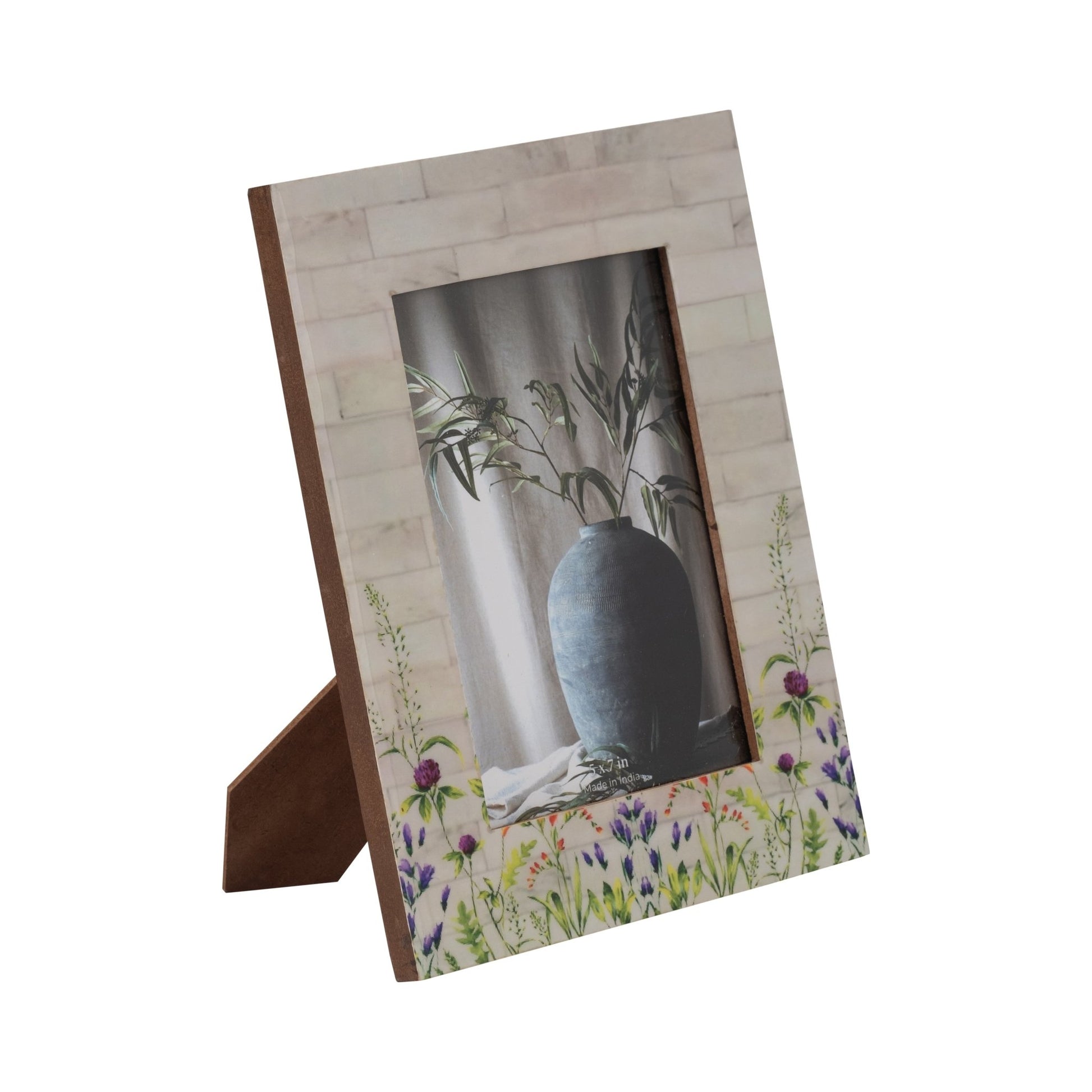 Resin, 5x7 Purple Flower Field Photo Frame, Multi Table Decors| Sagebrook Home
