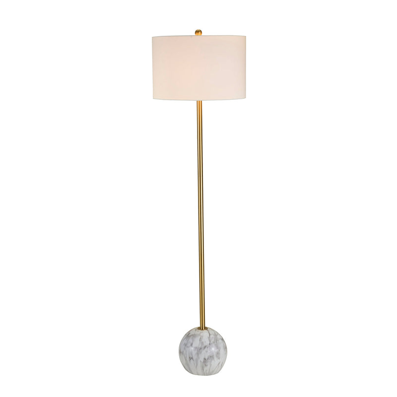 RESIN 64" BALL BASE FLOOR LAMP, WHITE - KD - Al Rugaib Furniture