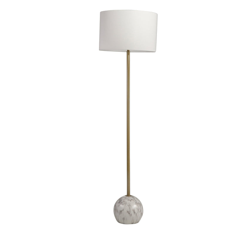 RESIN 64" BALL BASE FLOOR LAMP, WHITE - KD - Al Rugaib Furniture