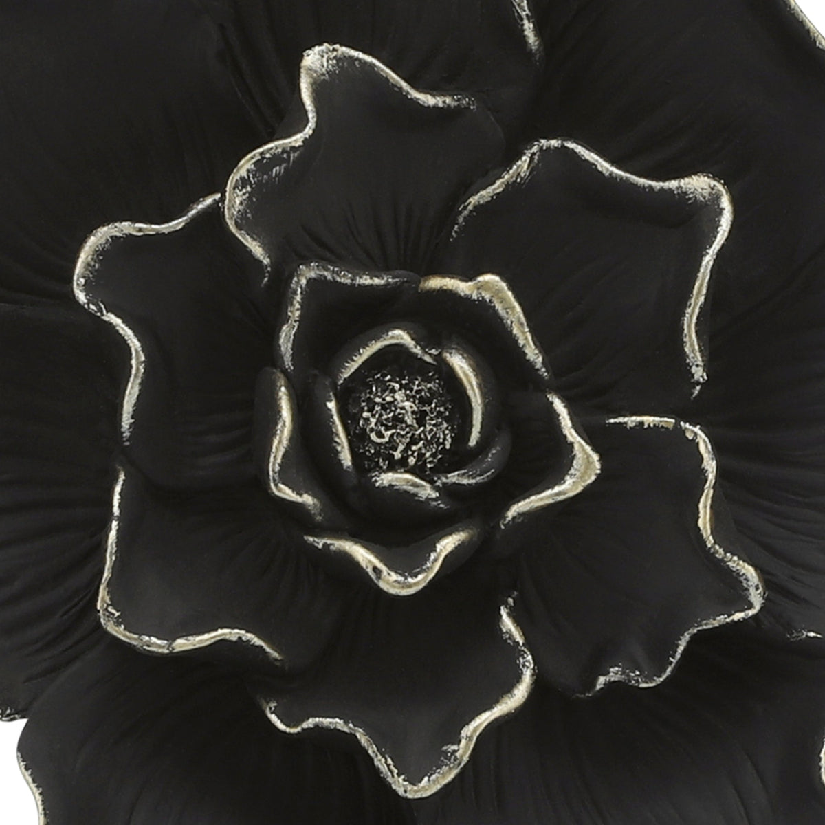 RESIN 9" FLOWER WALL ACCENT, BLACK Wall Decors| Sagebrook Home