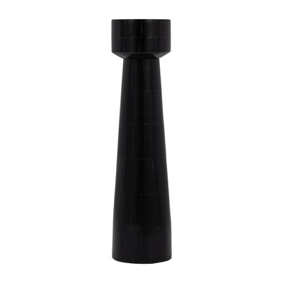 RESIN, PILLAR CANDLEHOLDER, BLACK - Al Rugaib Furniture