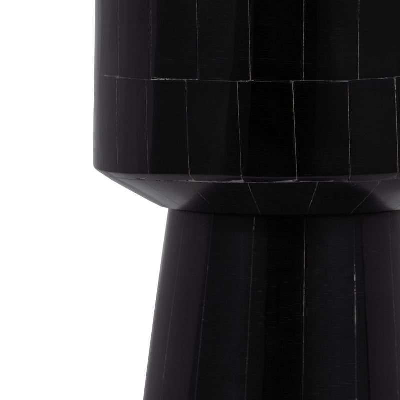 RESIN, PILLAR CANDLEHOLDER, BLACK - Al Rugaib Furniture