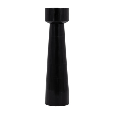 RESIN, PILLAR CANDLEHOLDER, BLACK - Al Rugaib Furniture