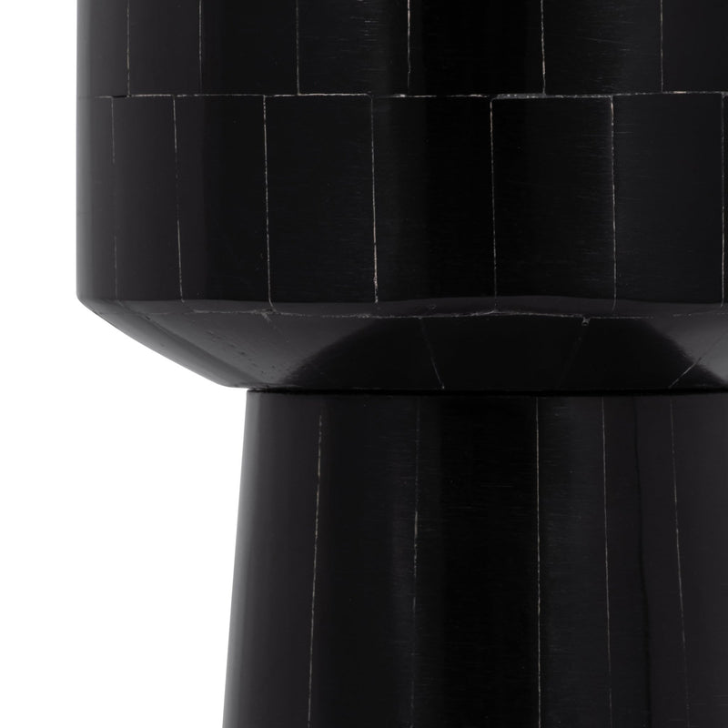RESIN, PILLAR CANDLEHOLDER, BLACK - Al Rugaib Furniture