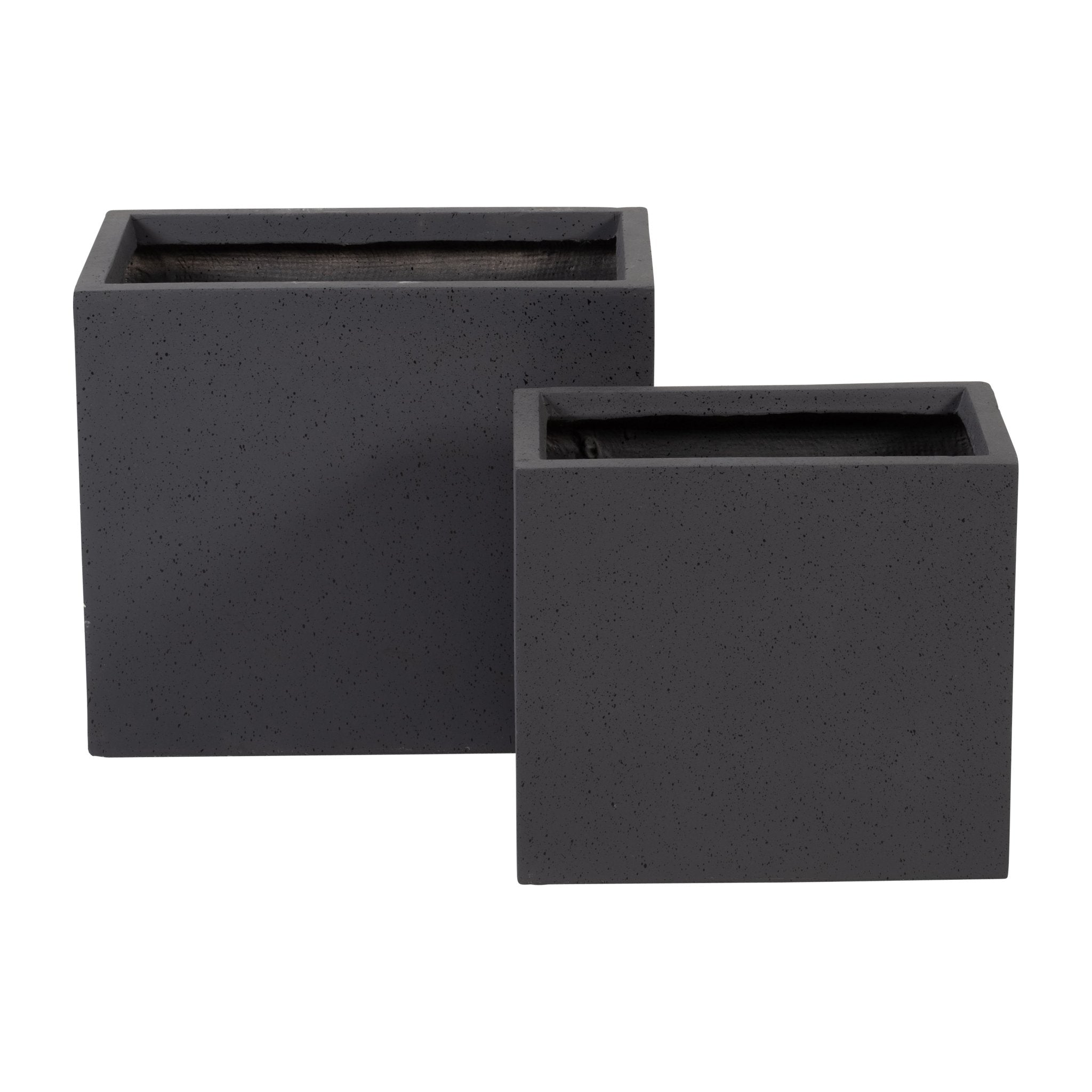 Resin, S/2 16/20"D Nested Square Planters, Dk. Gra Outdoor Planters| Sagebrook Home