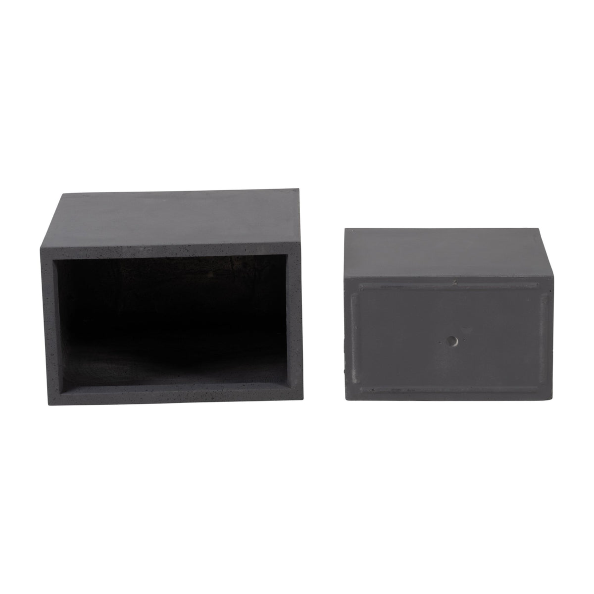 Resin, S/2 16/20"D Nested Square Planters, Dk. Gra Outdoor Planters| Sagebrook Home