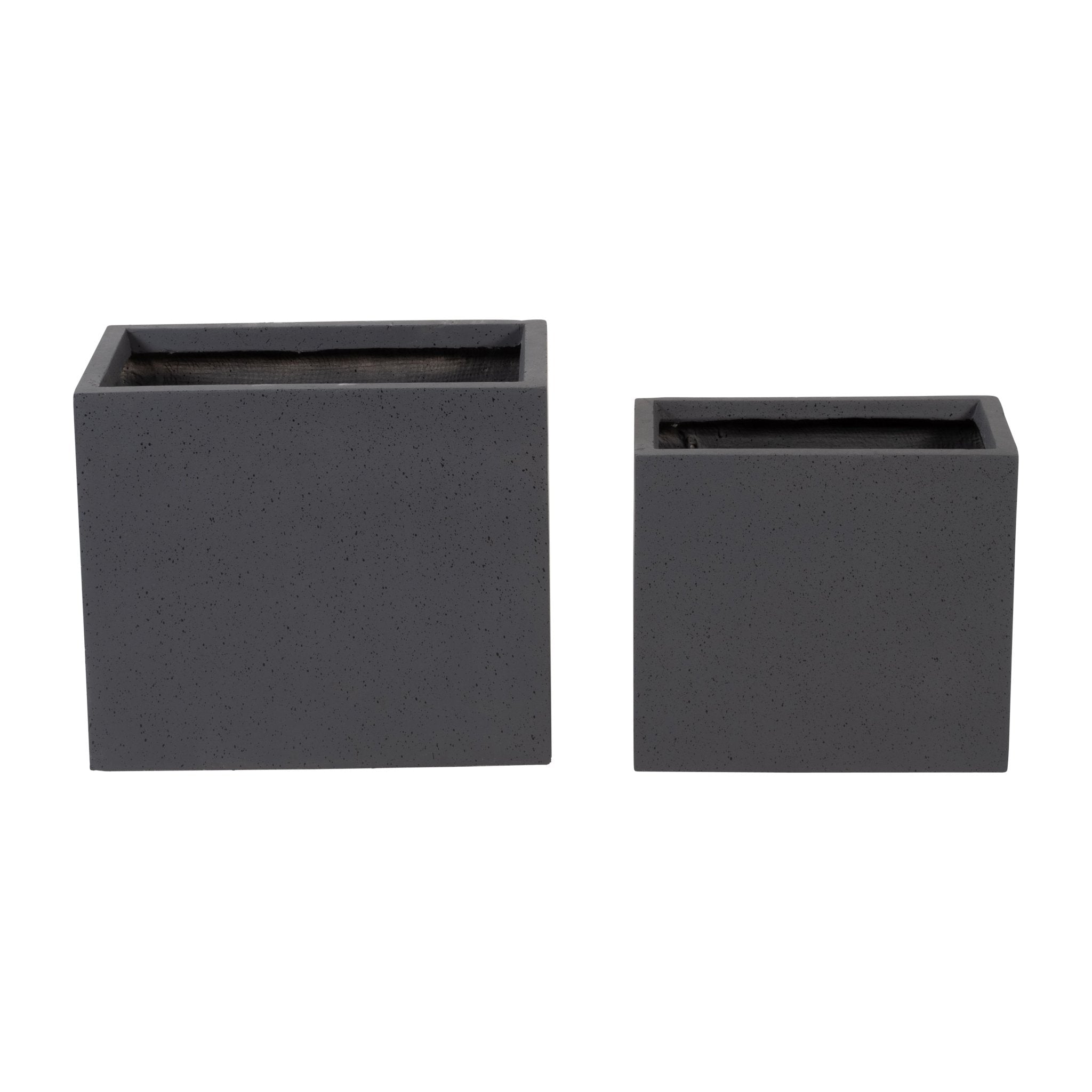 Resin, S/2 16/20"D Nested Square Planters, Dk. Gra Outdoor Planters| Sagebrook Home