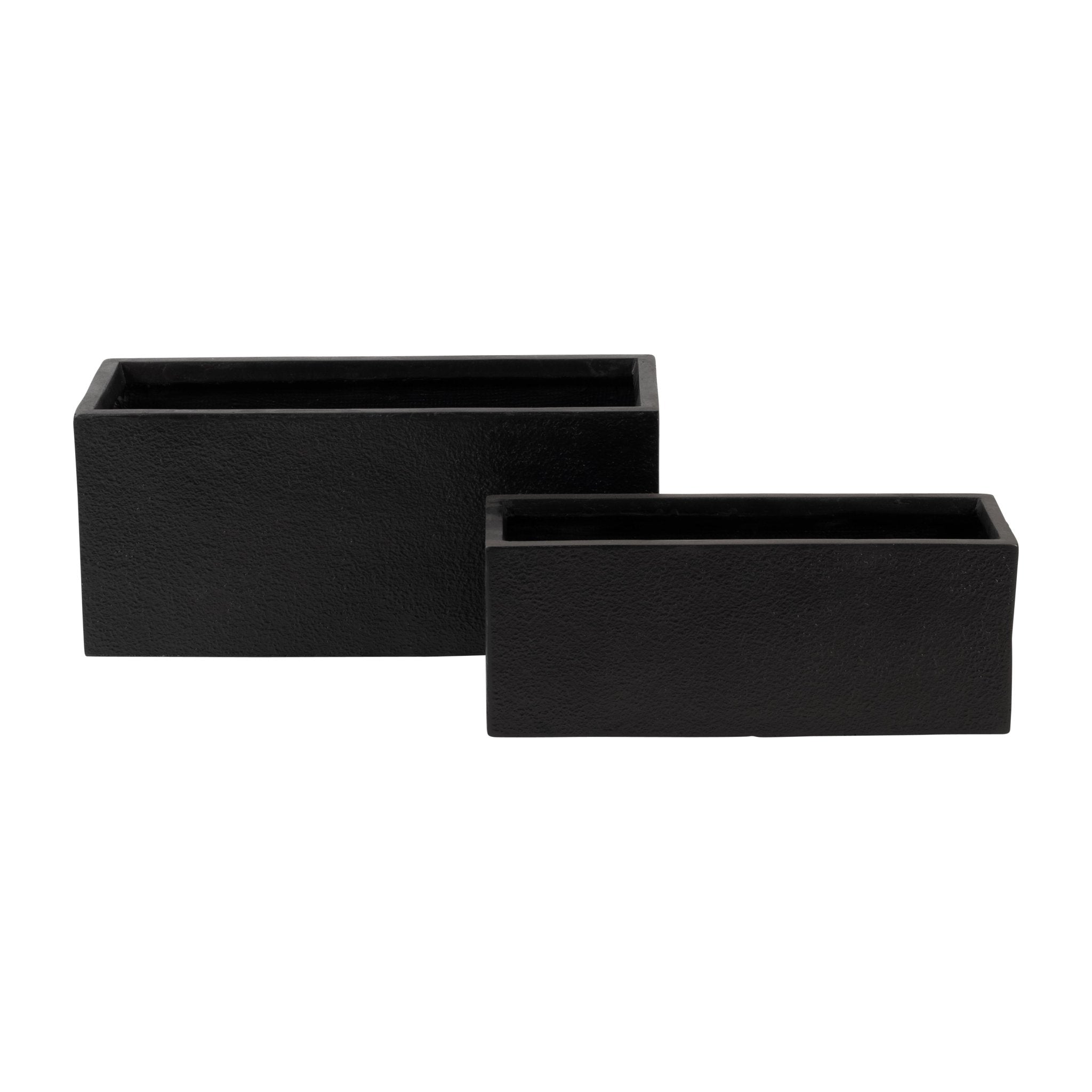 Resin, S/2 24/28"D Nested Rectangular Planters, Bl Outdoor Planters| Sagebrook Home