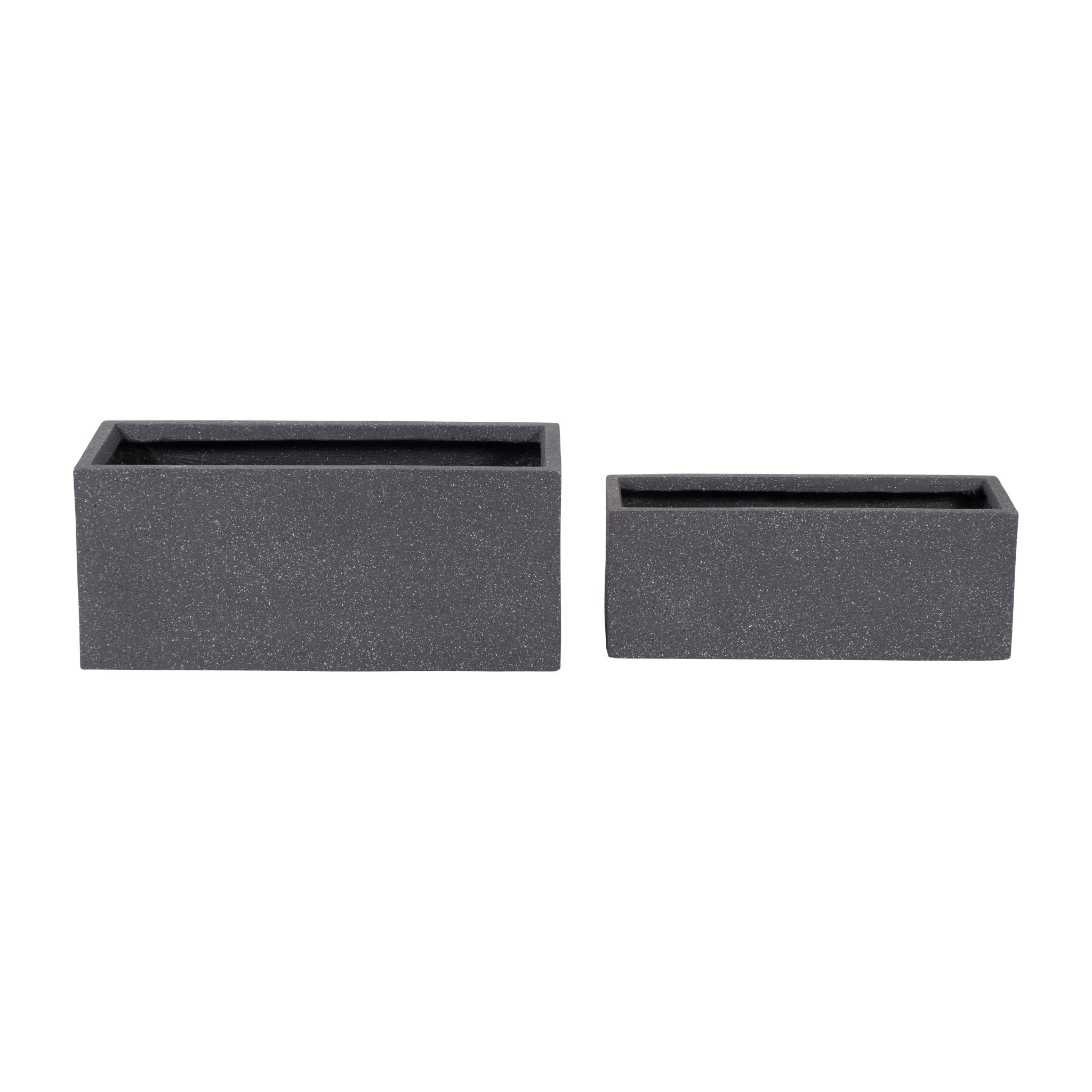 Resin, S/2 24/28"D Nested Rectangular Planters, Gr Outdoor Planters| Sagebrook Home