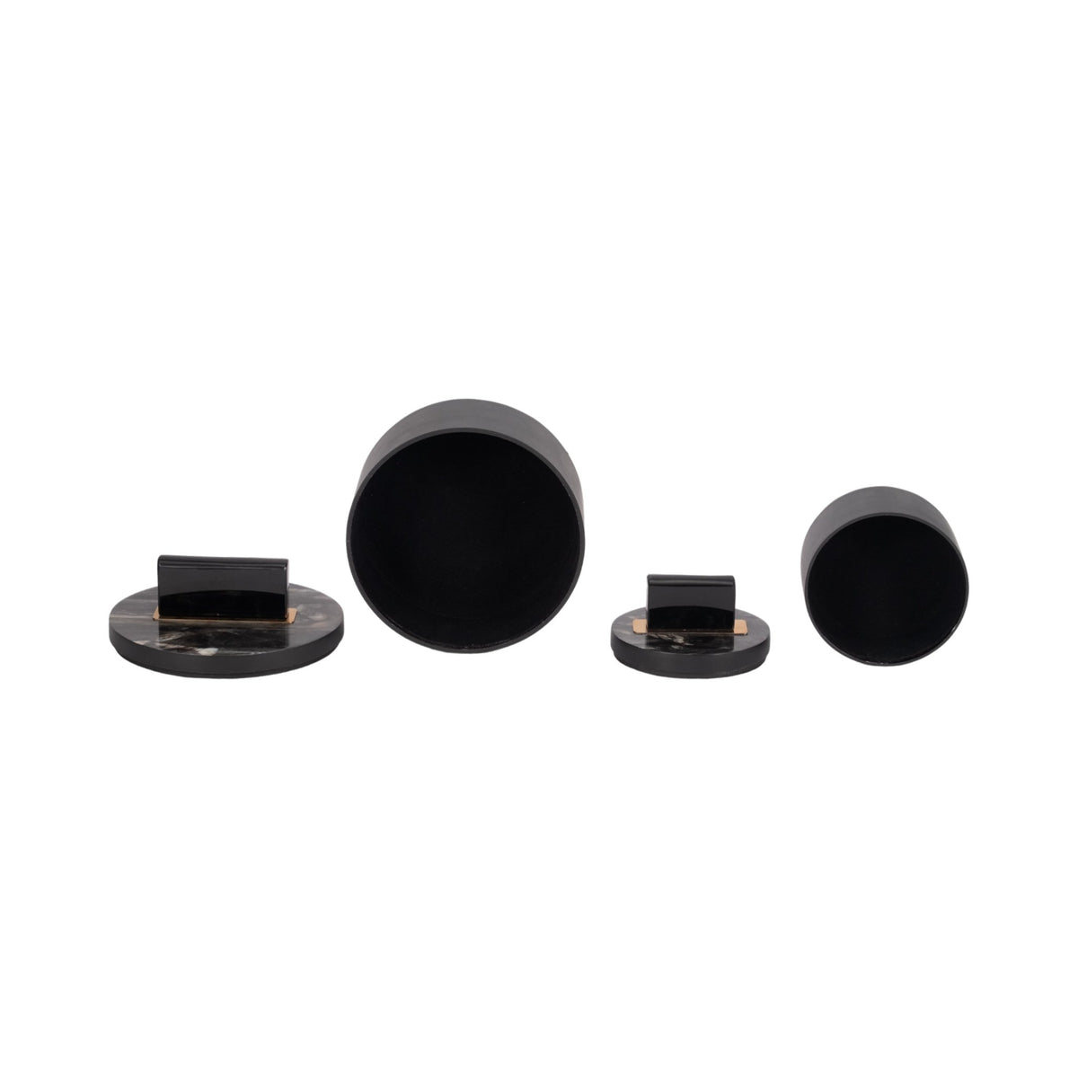 Resin, S/2 6/7" Wheatly Black Boxes Table Decors| Sagebrook Home