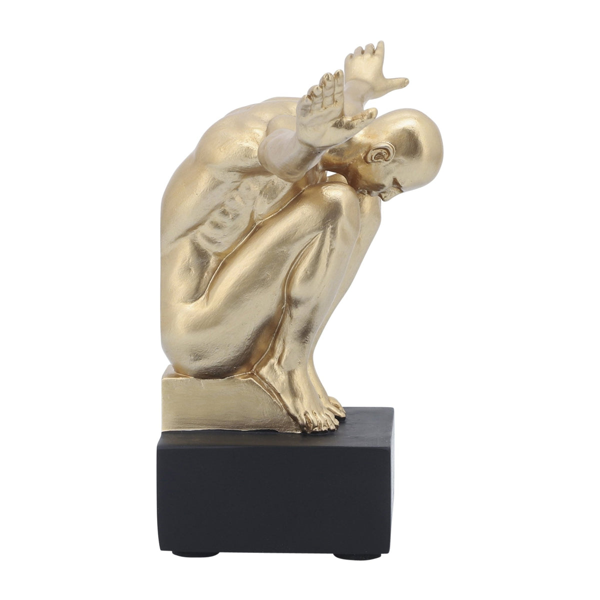 RESIN, S/2, 6''H, MAN SCULPTURE BOOKEND, GOLD Table Decors| Sagebrook Home