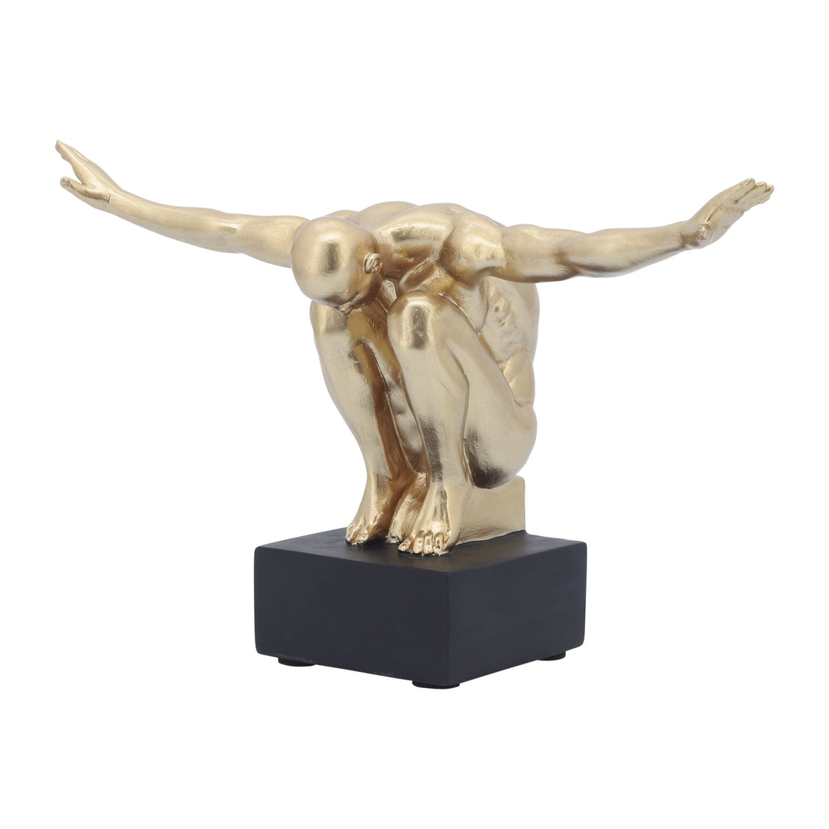 RESIN, S/2, 6''H, MAN SCULPTURE BOOKEND, GOLD Table Decors| Sagebrook Home