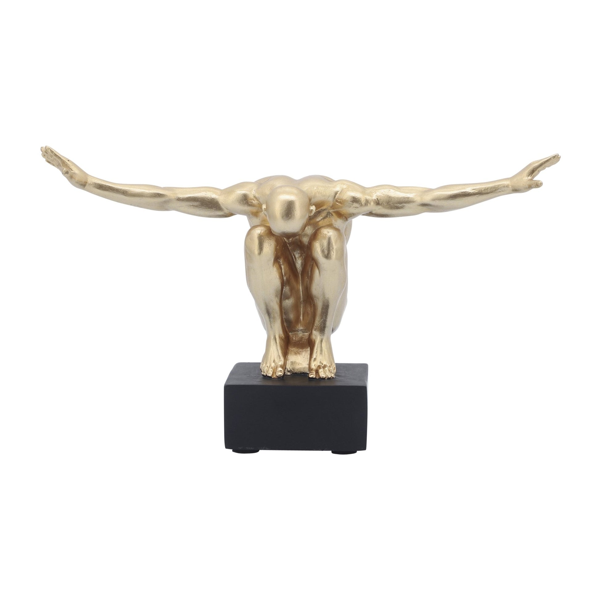 RESIN, S/2, 6''H, MAN SCULPTURE BOOKEND, GOLD Table Decors| Sagebrook Home