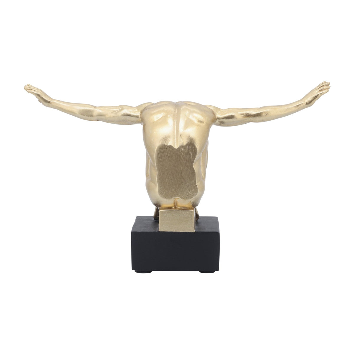 RESIN, S/2, 6''H, MAN SCULPTURE BOOKEND, GOLD Table Decors| Sagebrook Home