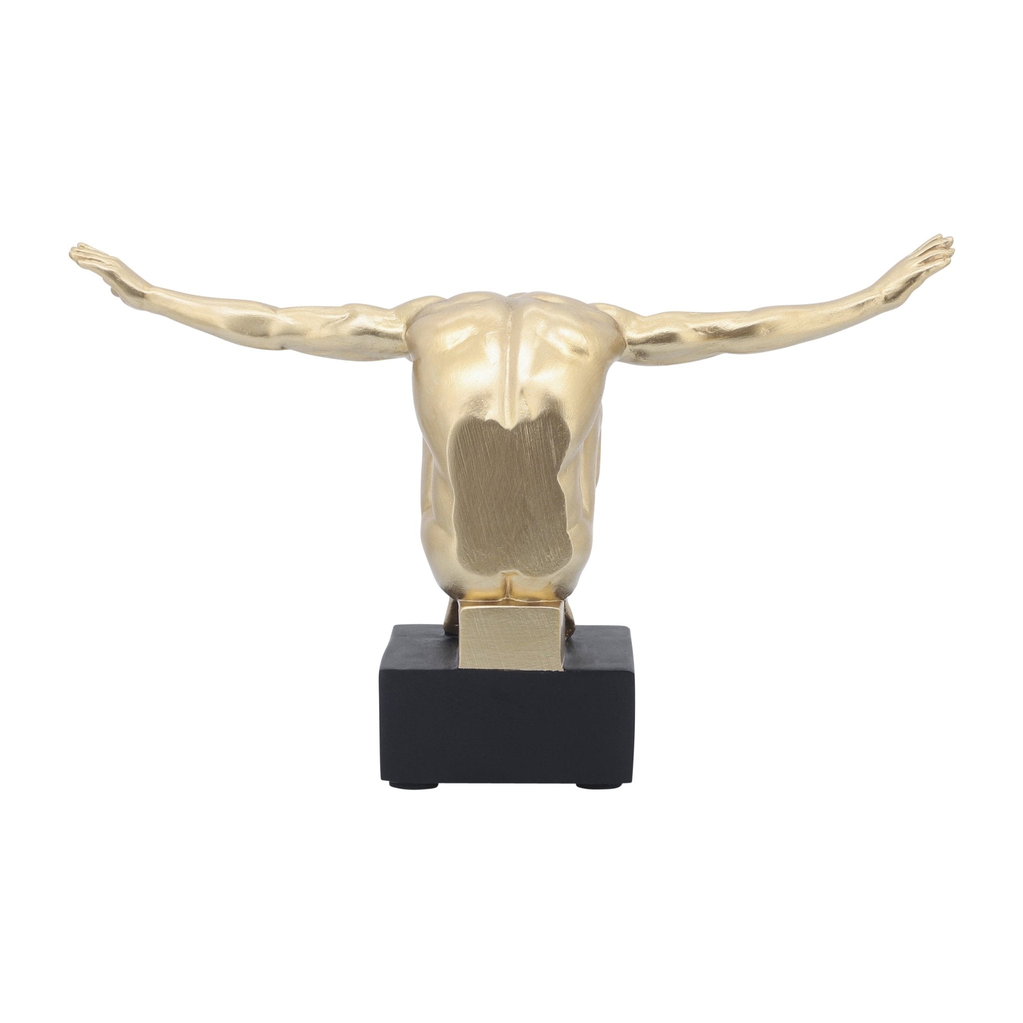 RESIN, S/2, 6''H, MAN SCULPTURE BOOKEND, GOLD Table Decors| Sagebrook Home