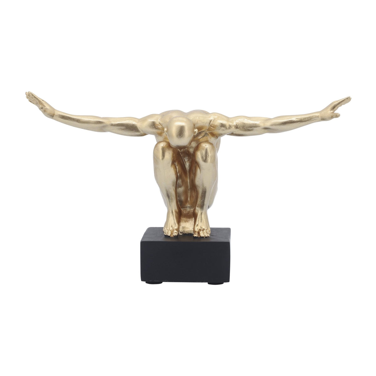 RESIN, S/2, 6''H, MAN SCULPTURE BOOKEND, GOLD Table Decors| Sagebrook Home
