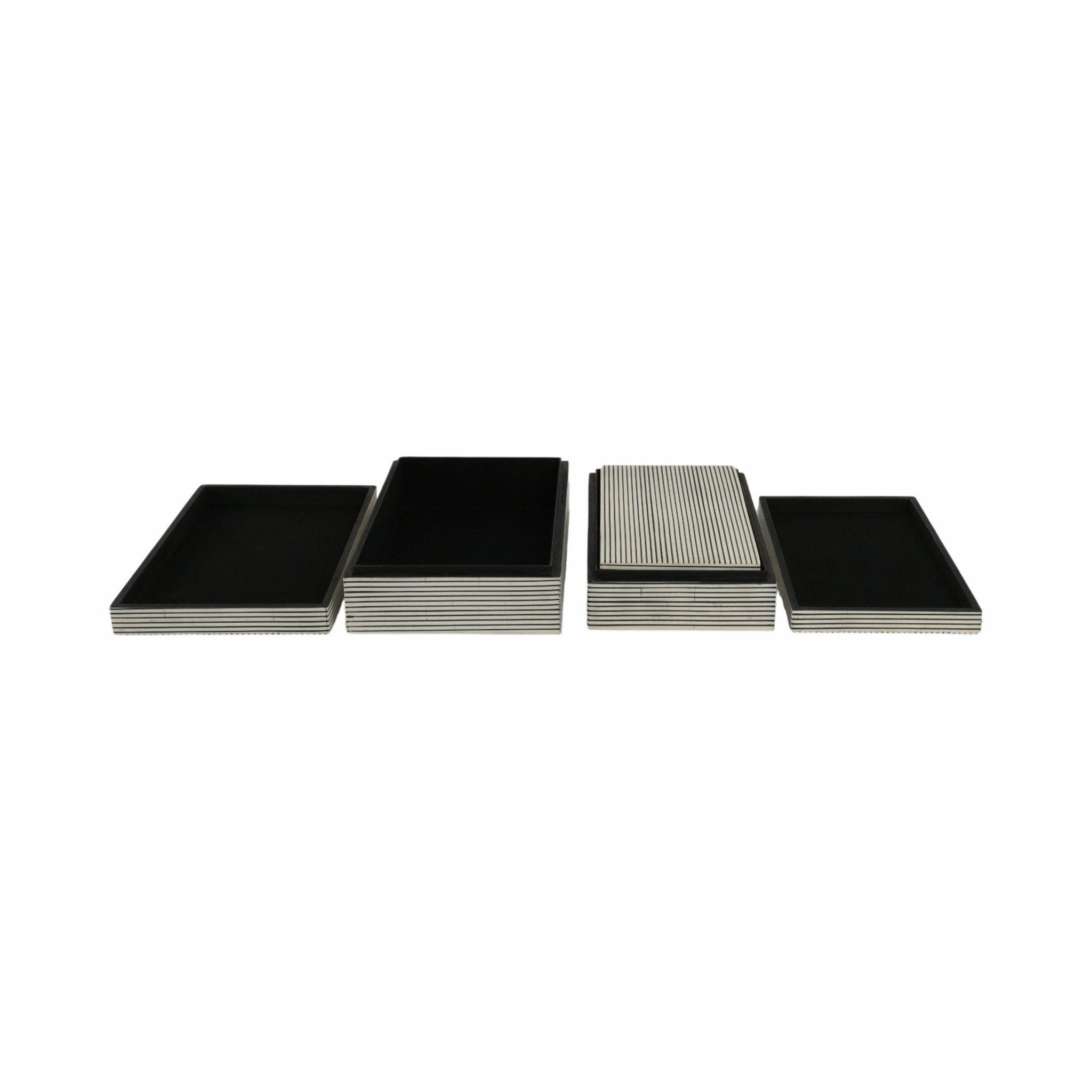 Resin S/3 10/11/12" Ridged Boxes, White Box| Sagebrook Home