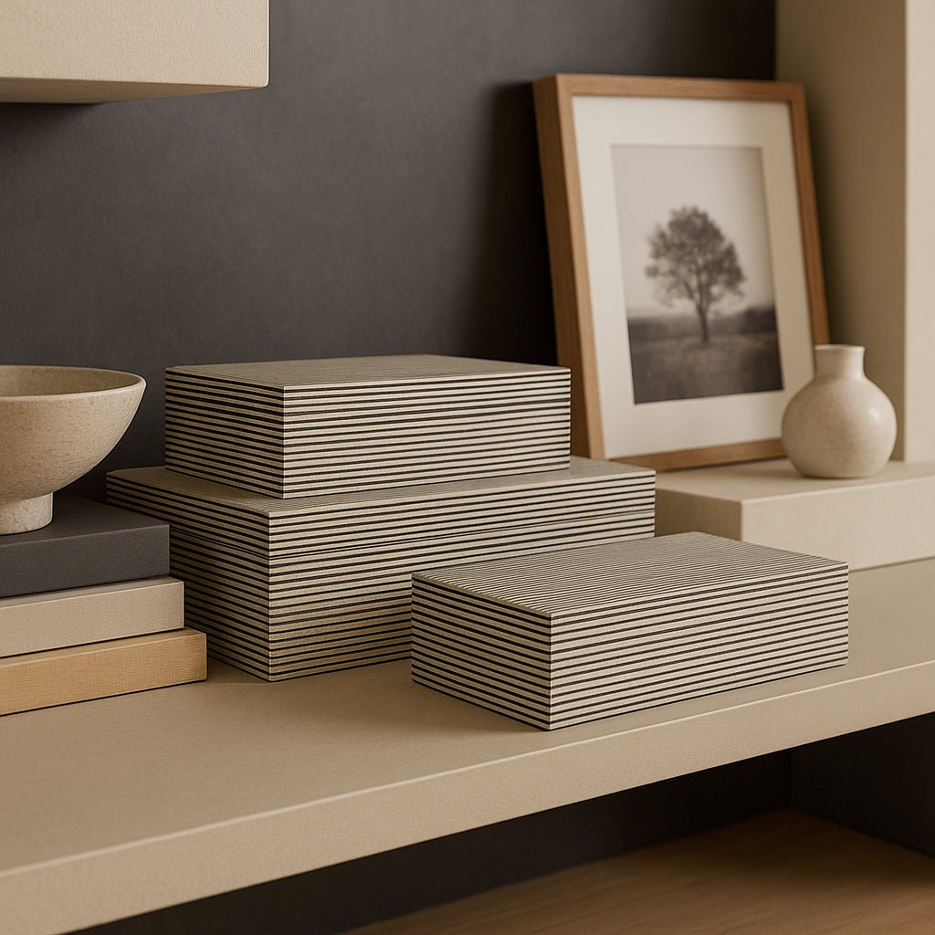 Resin S/3 10/11/12" Ridged Boxes, White Box| Sagebrook Home