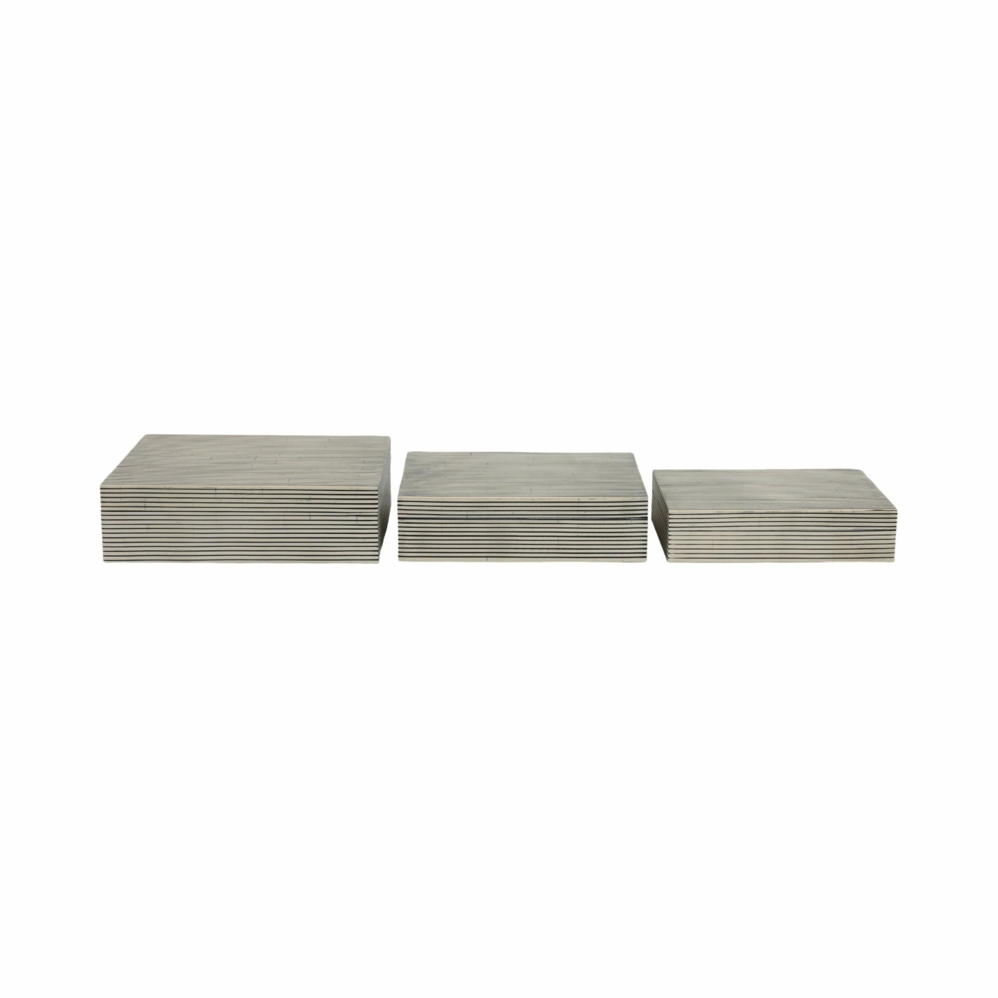 Resin S/3 10/11/12" Ridged Boxes, White Box| Sagebrook Home