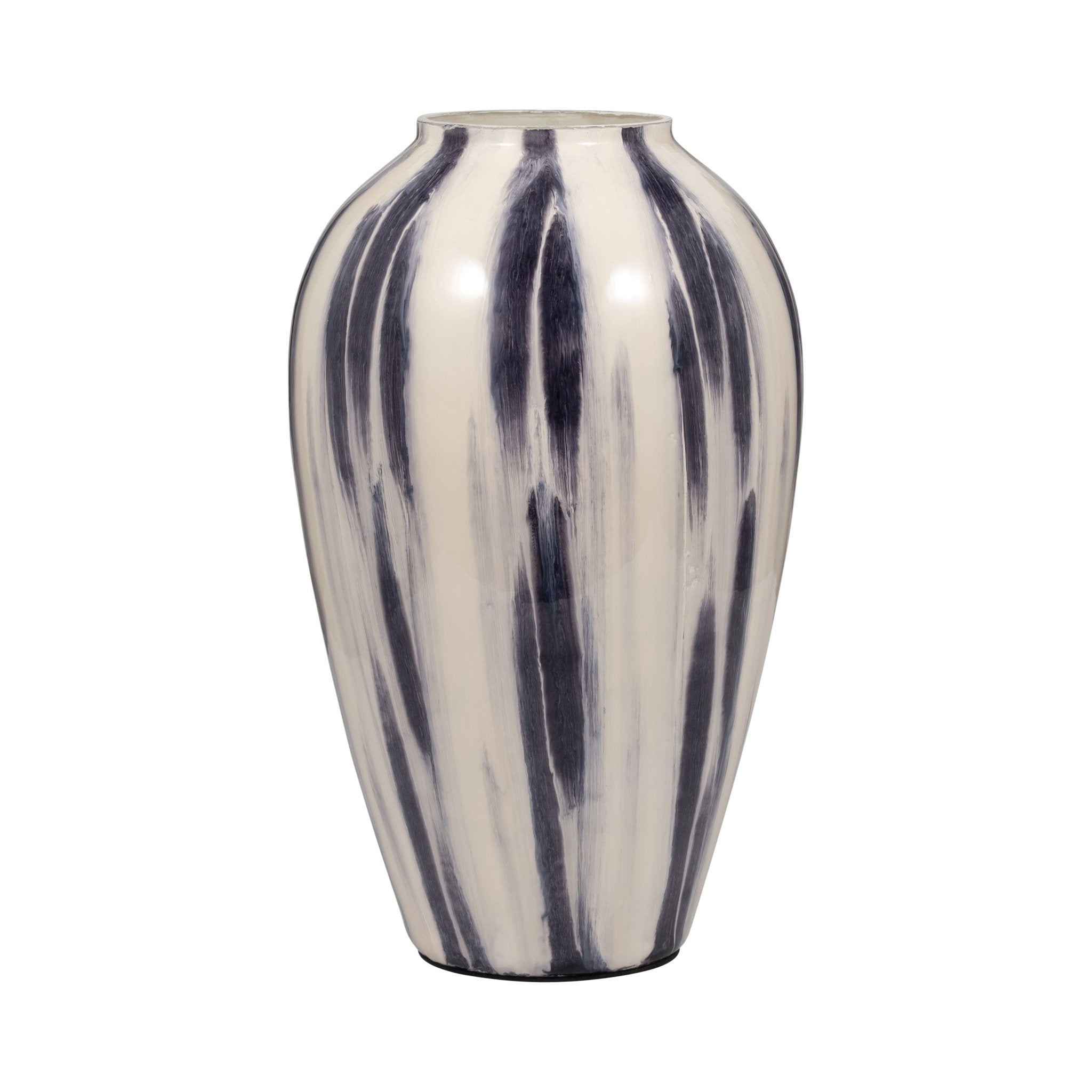Resin, S/3 13/18/24" Striped Trays, Gray/White Vases and Jars| Sagebrook Home