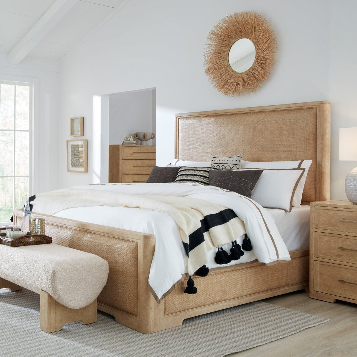 Retreat King Cane Panel Bed Beds| Hooker