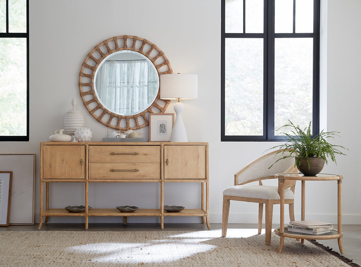 Retreat Pole Rattan Accent Mirror Mirrors| Hooker