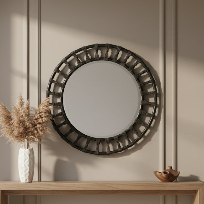 Retreat Pole Rattan Accent Mirror Mirrors| Hooker