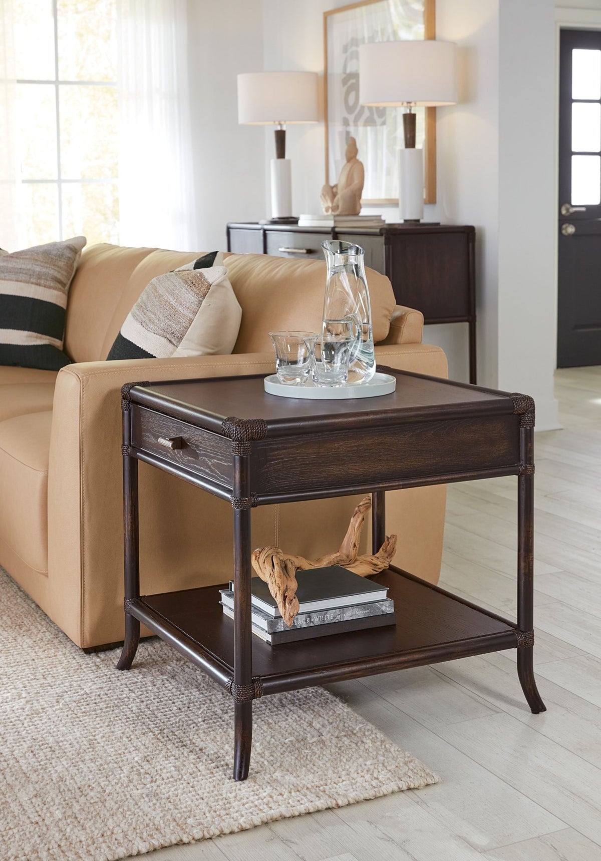 Retreat Pole Rattan End Table End Tables| Hooker
