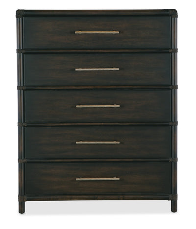 Retreat Pole Rattan Five - Drawer Chest - Al Rugaib Furniture