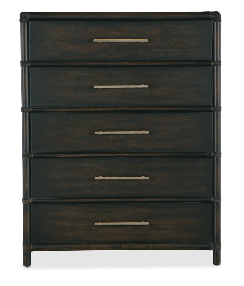 Retreat Pole Rattan Five - Drawer Chest - Al Rugaib Furniture