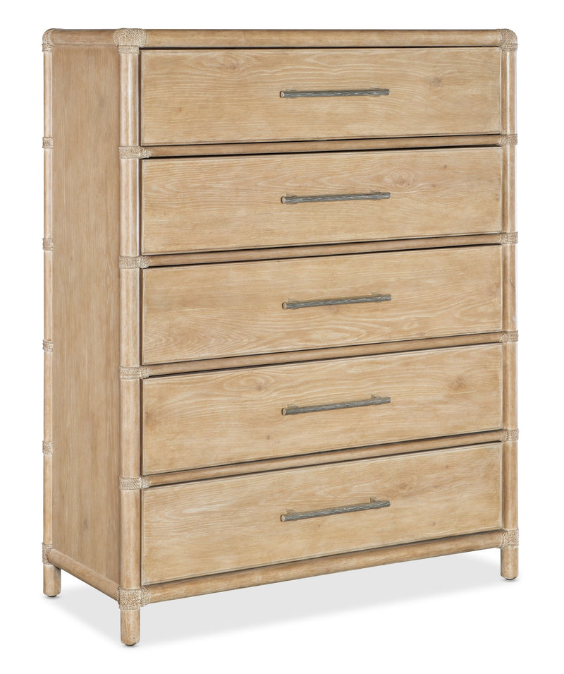Retreat Pole Rattan Five - Drawer Chest - Al Rugaib Furniture