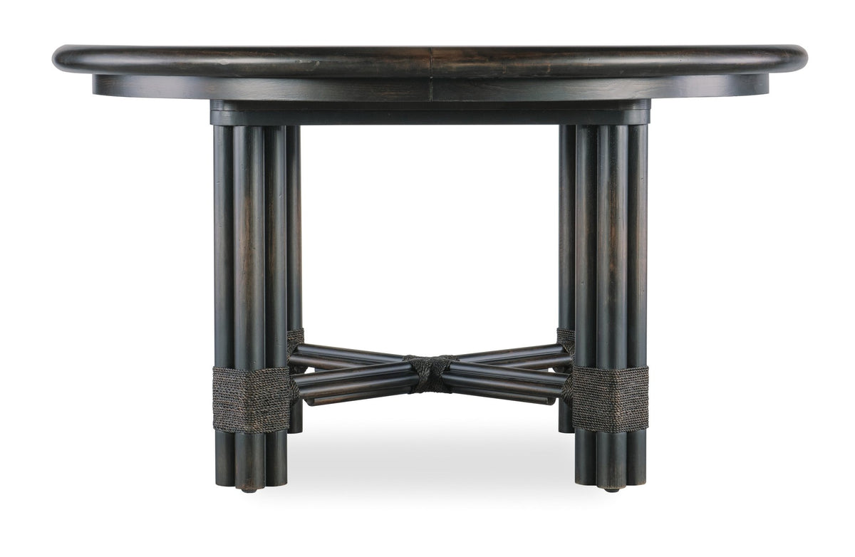 Retreat Pole Rattan Round Dining Table with 1-20in Leaf Dining Tables| Hooker