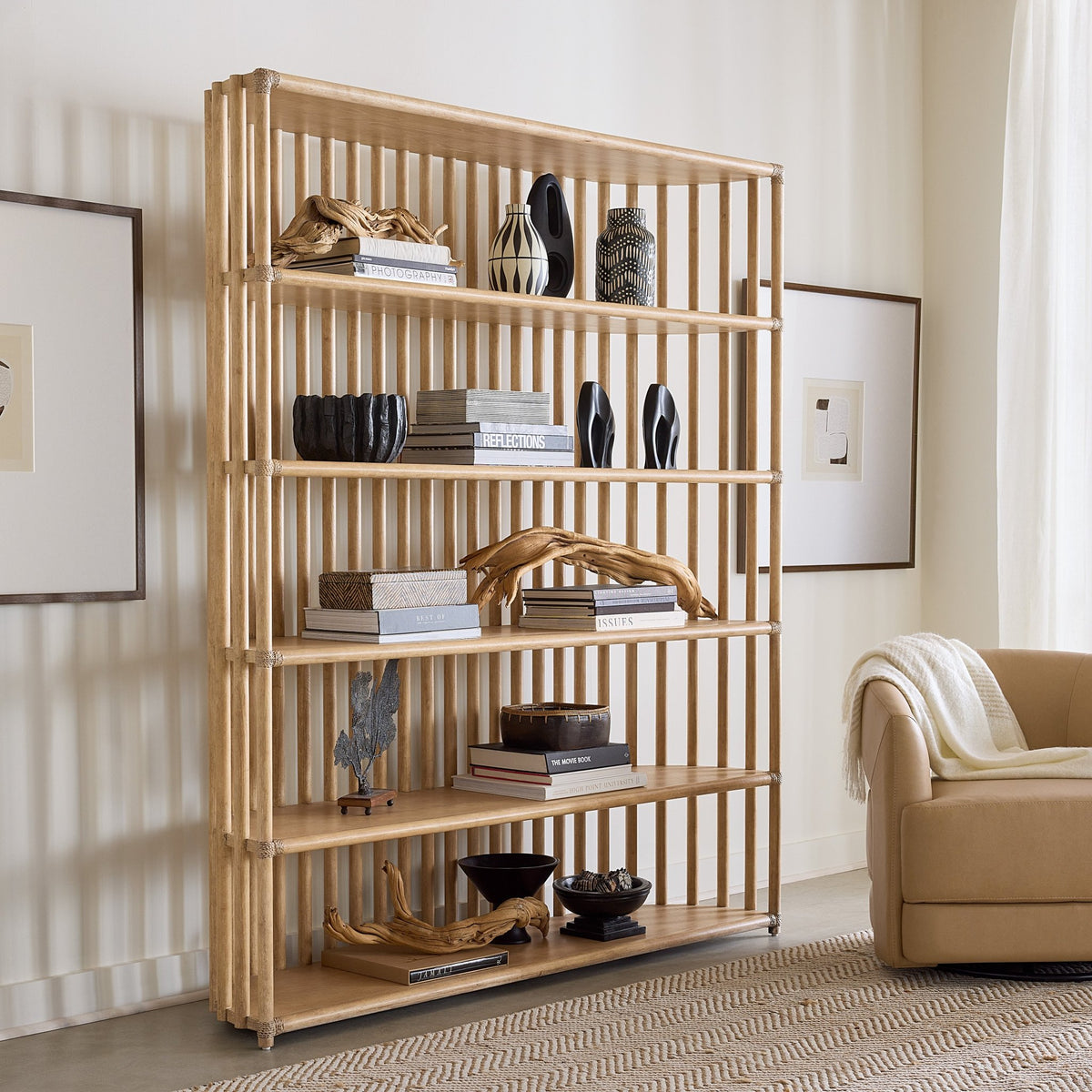 Retreat Slatted Bookcase Bookcases| Hooker
