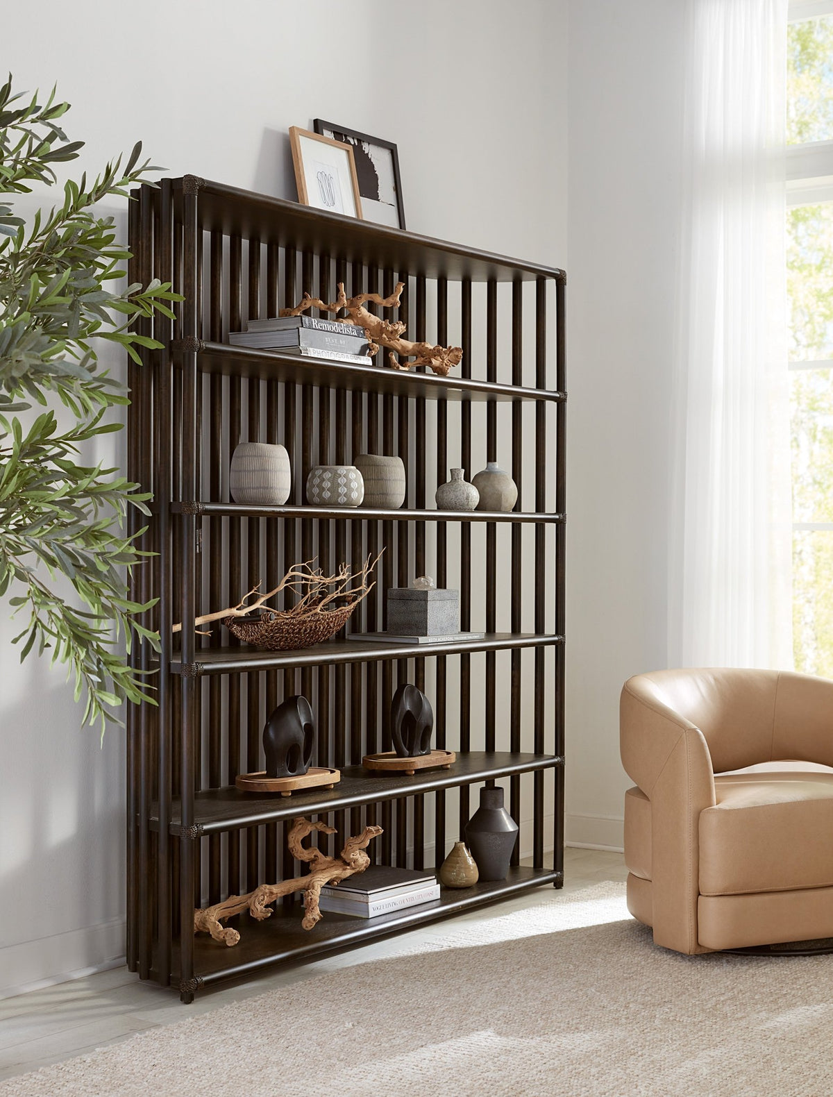 Retreat Slatted Bookcase Bookcases| Hooker