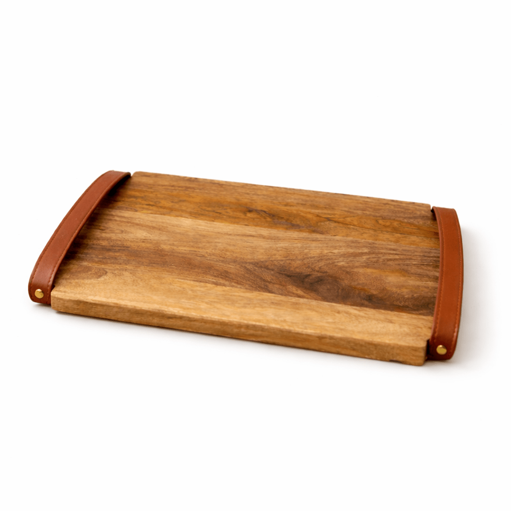 Rexine Wooden Tray Tray| Roots Furniture