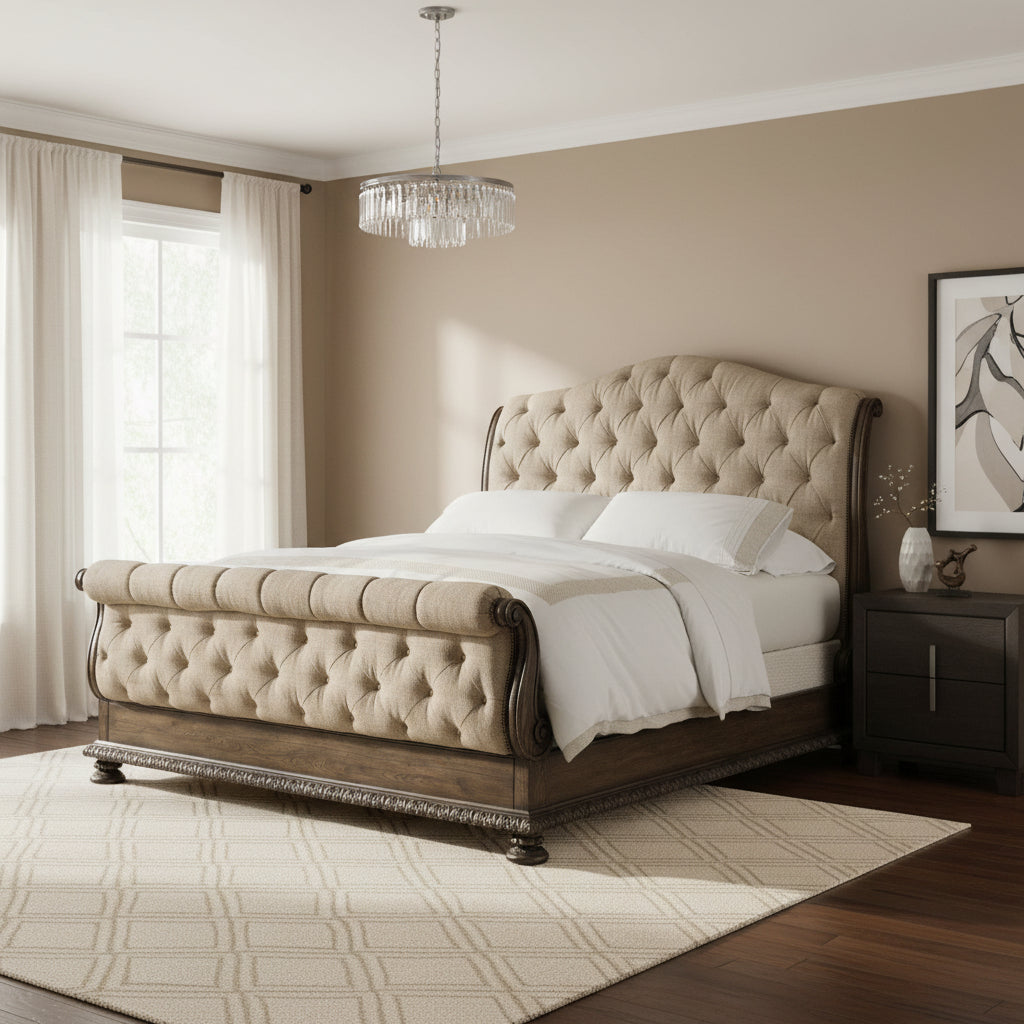 Rhapsody King Tufted Bed Beds| Hooker
