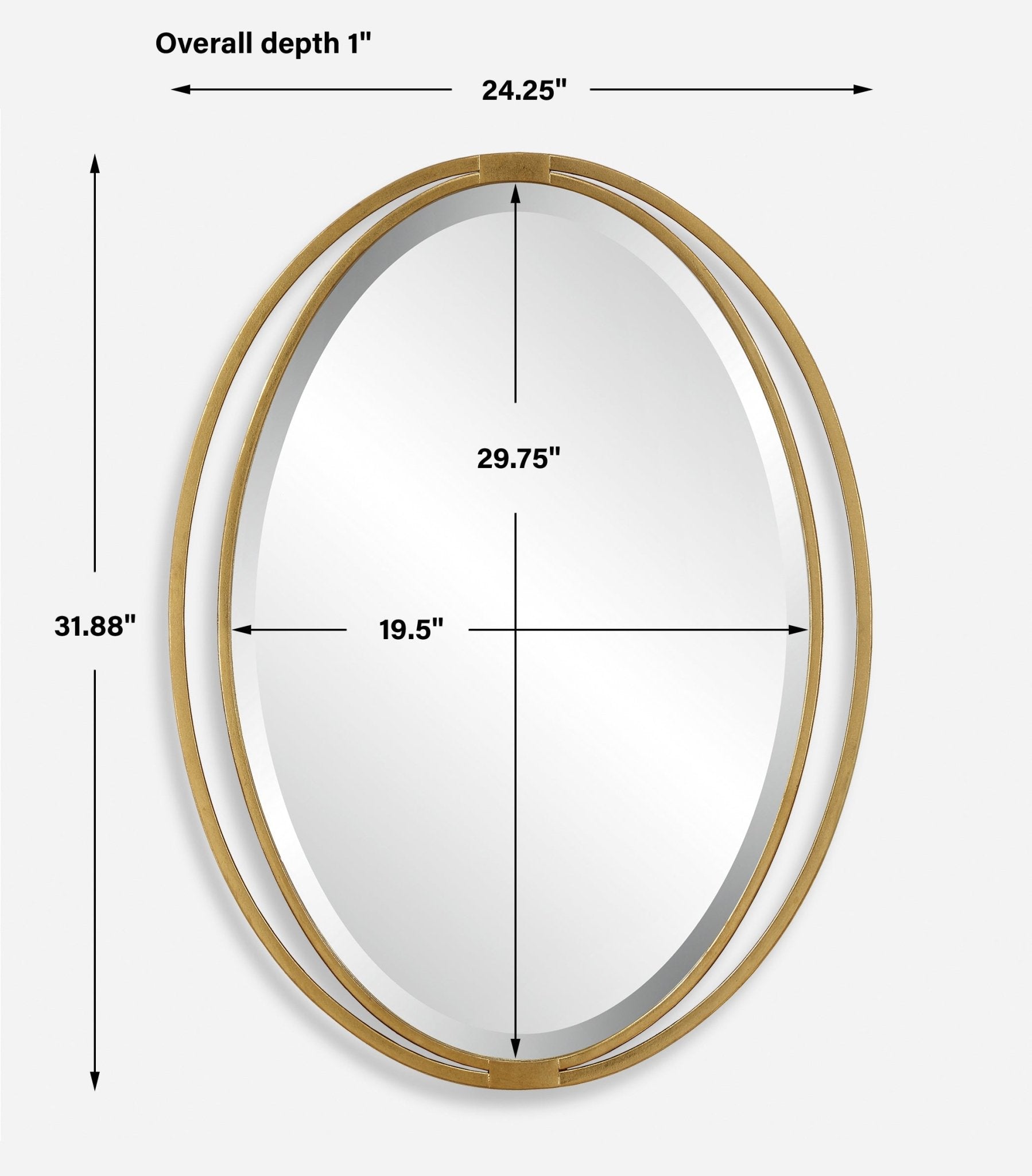 Rhodes Gold Oval Mirror Mirrors| Uttermost
