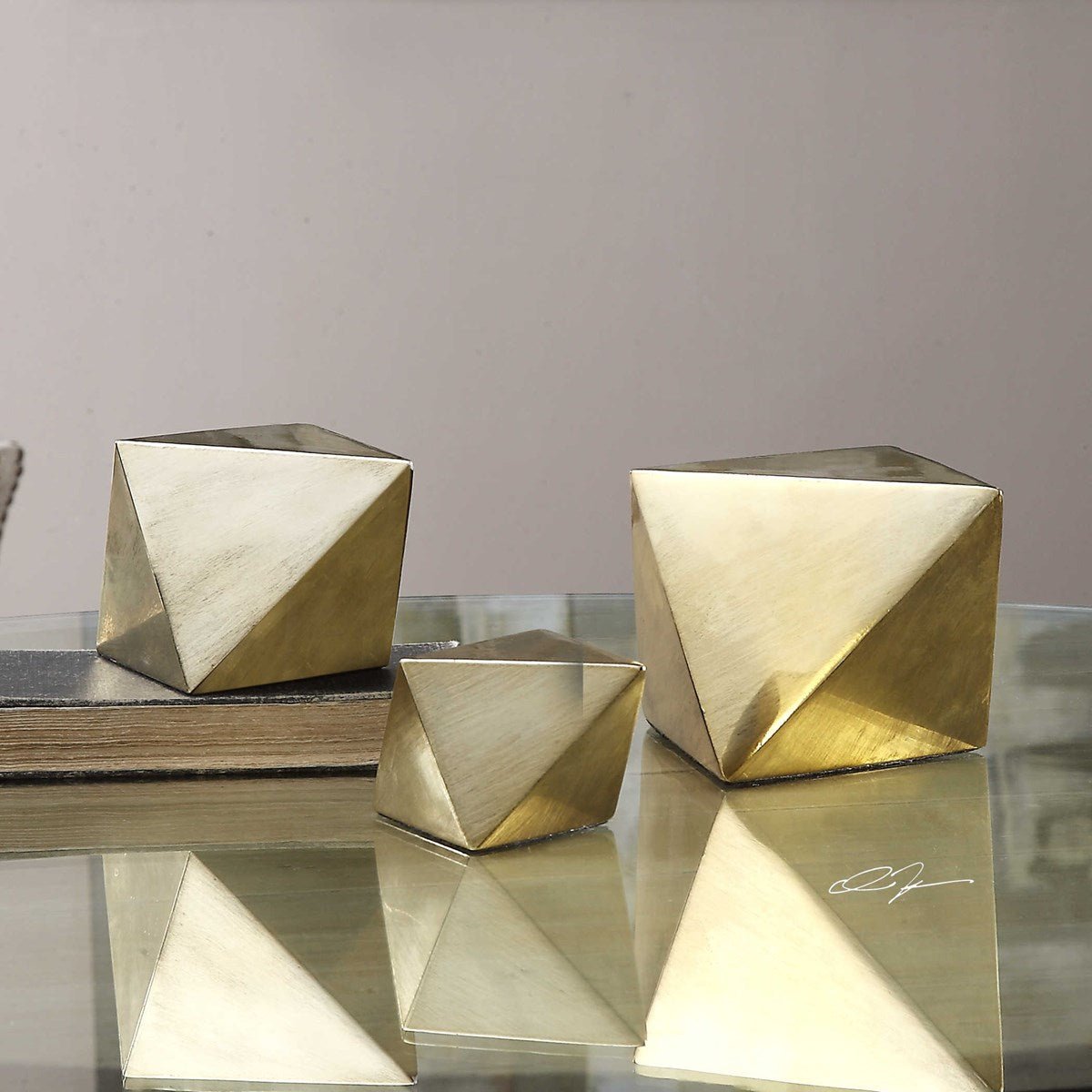 Rhombus Sculptures, S/3 Table Decors| Uttermost
