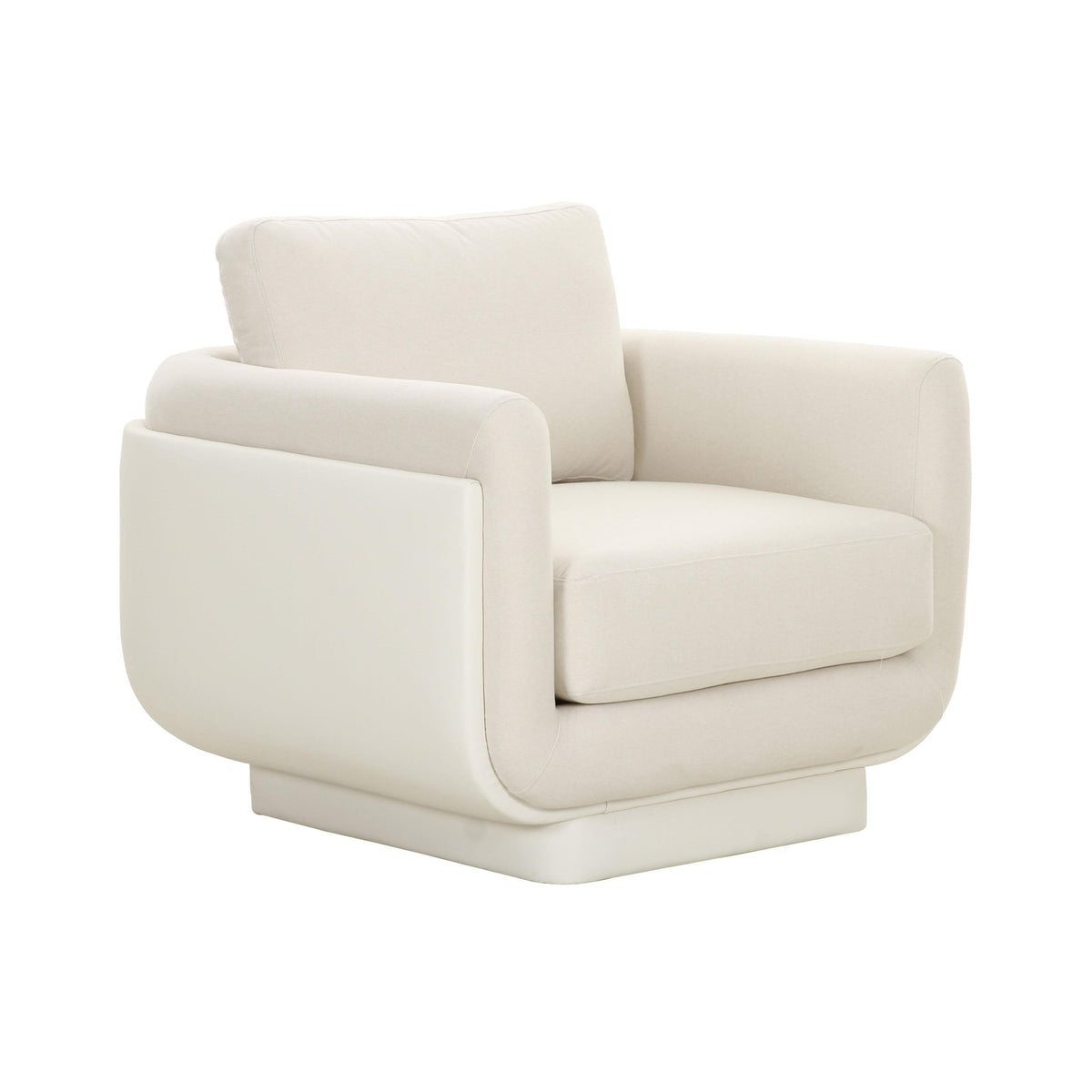 Rhonnie Cream Monotone Armchair Chairs| TOV