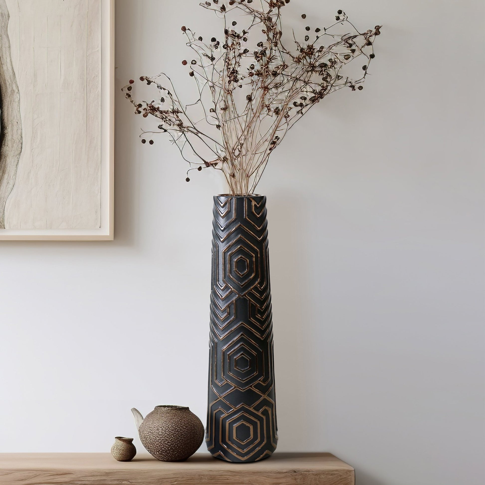 Rialto Oversized Contemporary Vase, Black Vases and Jars| Sagebrook Home