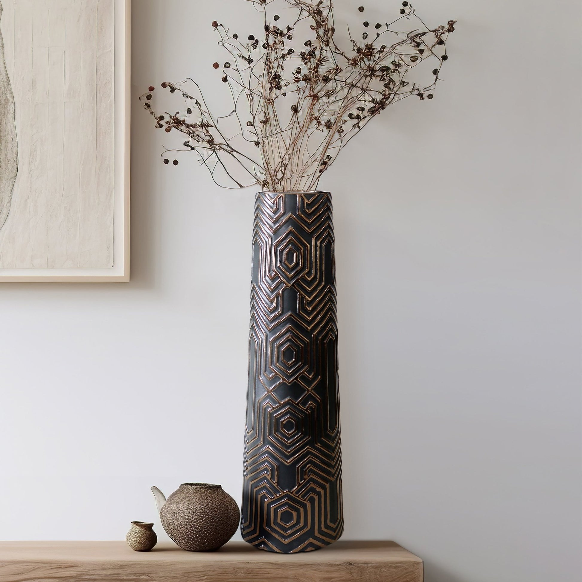 Rialto Oversized Contemporary Vase, Black Vases and Jars| Sagebrook Home