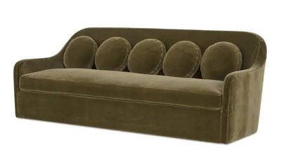 Rialto Sofa Dark Green Faux Mohair - Al Rugaib Furniture