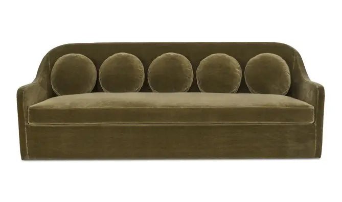 Rialto Sofa Dark Green Faux Mohair - Al Rugaib Furniture